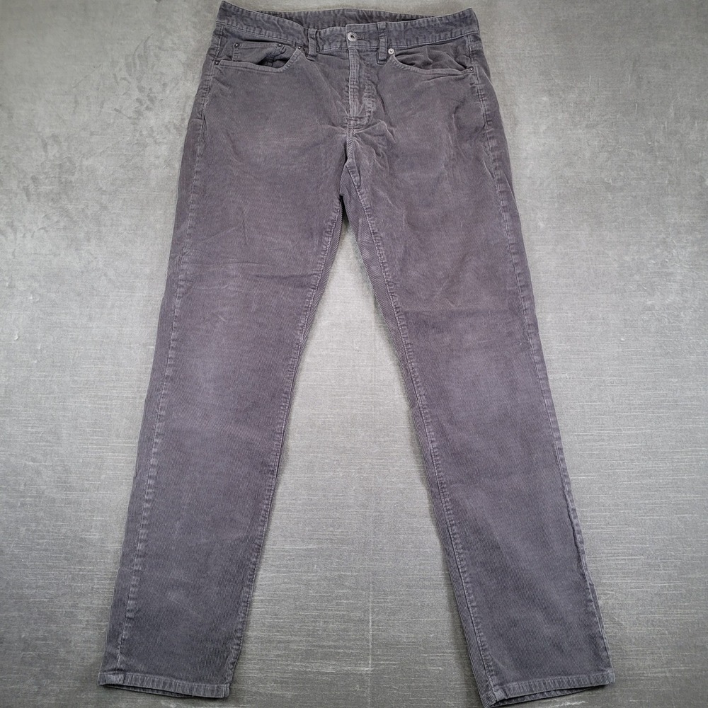 Bonobos Corduroy Pants Mens 32x32 Gray Slim Fit 5-Pocket Ribbed Trousers